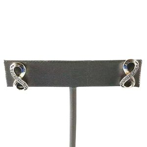 Sterling silver CZ Infinity eternity symbol earrings ❤️ love symbol